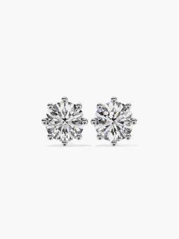 Valanova - Hallmarked 9K White Gold and Certified Lab Grown Diamond 1.00Cts Stud Earrings Vse0038R100
