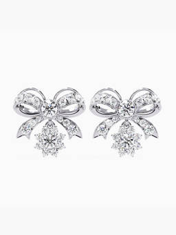 Valanova - Hallmarked 9K White Gold and Certified Lab Grown Diamond 2.38Cts Stud Earrings Vse0040