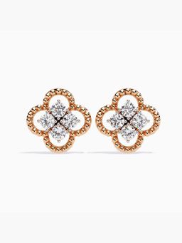 Valanova - Hallmarked 9K Rose Gold and Certified Lab Grown Diamond 0.86Cts Stud Earrings Vse0043