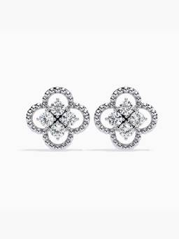 Valanova - Hallmarked 9K White Gold and Certified Lab Grown Diamond 0.86Cts Stud Earrings Vse0043