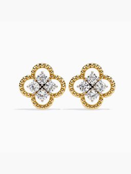 Valanova - Hallmarked 9K Yellow Gold and Certified Lab Grown Diamond 0.86Cts Stud Earrings Vse0043