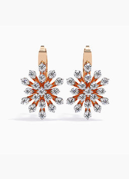 Valanova - Hallmarked 9K Rose Gold and Certified Lab Grown Diamond 1.95Cts Hoop Earrings Vse0045