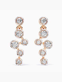 Valanova - Hallmarked 9K Rose Gold and Certified Lab Grown Diamond 0.44Cts Drop Earrings Vse0046