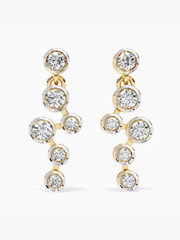 Valanova - Hallmarked 9K Yellow Gold and Certified Lab Grown Diamond 0.44Cts Drop Earrings Vse0046