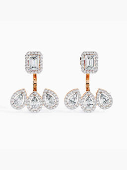 Valanova - Hallmarked 9K Rose Gold and Certified Lab Grown Diamond 4.55Cts Drop Earrings Vse0047