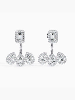 Valanova - Hallmarked 9K White Gold and Certified Lab Grown Diamond 4.55Cts Drop Earrings Vse0047