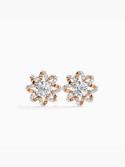 Valanova - Hallmarked 9K Rose Gold and Certified Lab Grown Diamond 1.27Cts Stud Earrings Vse0048R100