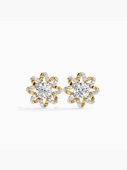 Valanova - Hallmarked 9K Yellow Gold and Certified Lab Grown Diamond 1.27Cts Stud Earrings Vse0048R100