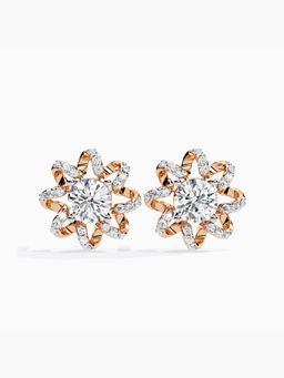 Valanova - Hallmarked 9K Rose Gold and Certified Lab Grown Diamond 2.46Cts Stud Earrings Vse0048R200