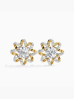 Valanova - Hallmarked 9K Yellow Gold and Certified Lab Grown Diamond 2.46Cts Stud Earrings Vse0048R200