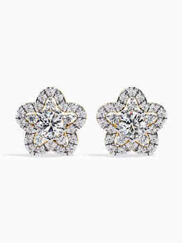 Valanova - Hallmarked 9K Yellow Gold and Certified Lab Grown Diamond 0.94Cts Stud Earrings Vse0053