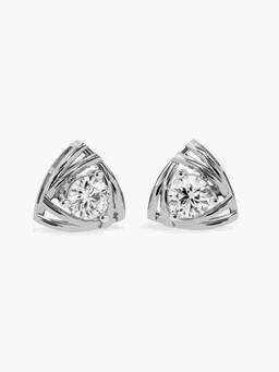 Valanova - Hallmarked 9K White Gold and Certified Lab Grown Diamond 0.66Cts Stud Earrings Vse0055