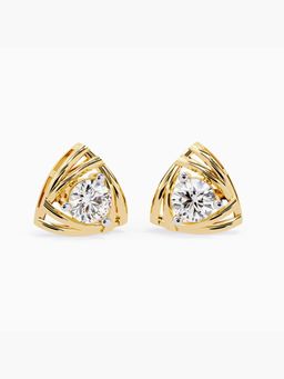 Valanova - Hallmarked 9K Yellow Gold and Certified Lab Grown Diamond 0.66Cts Stud Earrings Vse0055