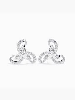 Valanova - Hallmarked 9K White Gold and Certified Lab Grown Diamond 1.47Cts Stud Earrings Vse0057