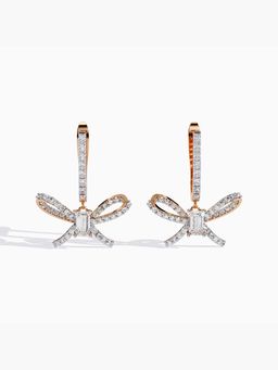 Valanova - Hallmarked 9K Rose Gold and Certified Lab Grown Diamond 1.43Cts Hoop Earrings Vse0058
