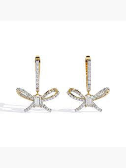 Valanova - Hallmarked 9K Yellow Gold and Certified Lab Grown Diamond 1.43Cts Hoop Earrings Vse0058