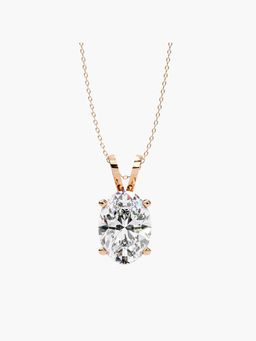 Valanova - Hallmarked 9K Rose Gold and Certified Lab Grown Diamond 2.00Cts Pendant