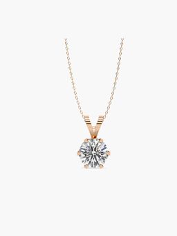Valanova - Hallmarked 9K Rose Gold and Certified Lab Grown Diamond 1.00Cts Pendant