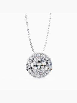 Valanova - Hallmarked 9K White Gold and Certified Lab Grown Diamond 0.98Cts Pendant