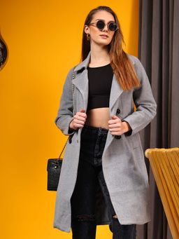 KOTTY - Grey Quilted Longline Lightweight Yet Warm Coat