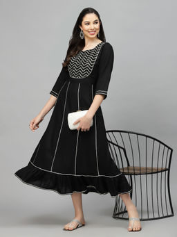 Stylum - Womens Embroidered And Embellished Rayon Anarkali Kurta