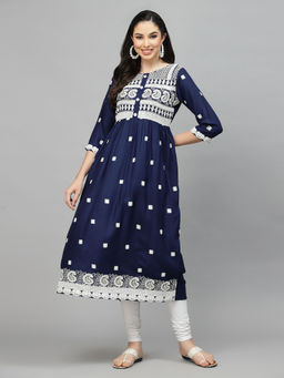 Stylum - Womens Embroidered Rayon Flared Kurta