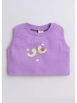 Hopscotch - Bird Print Ribbed Crop Top