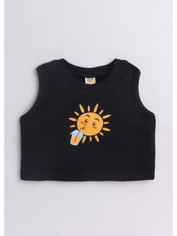 Hopscotch - Sun Graphic Black T-shirt