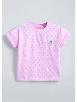 Hopscotch - Lavender Schiffli Textured T-shirt