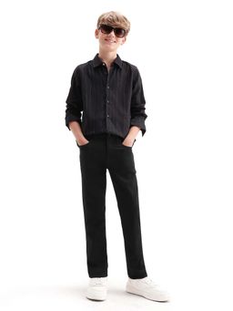 RARE ONES - Black Slim Fit Plain Jeans