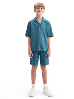 RARE ONES - Teal Seersucker Shorts