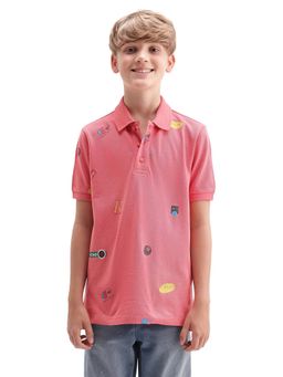 RARE ONES - Pink All Over Printed Polo T-shirt