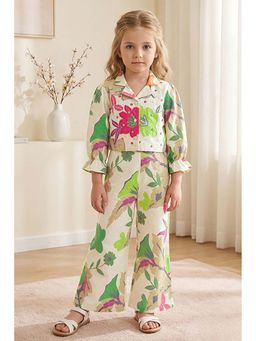 Lagorii - Cream Embellished Casual Co-Ord Set