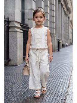 Lagorii - Off-White Embroidered Co-Ord Set