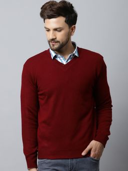 Cantabil - Men Maroon Reversible Sweater