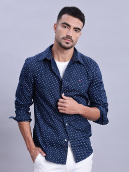 Tommy Hilfiger - Mens Navy Blue Paisley Shirt