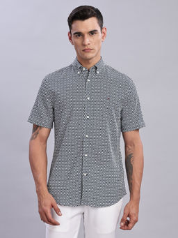 Tommy Hilfiger - Mens Navy Blue Geometric Shirt