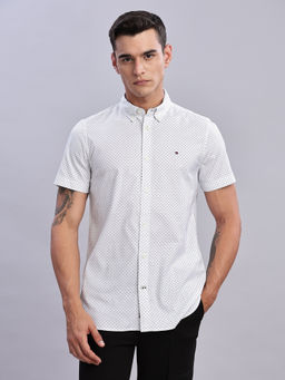 Tommy Hilfiger - Mens White Print Shirt