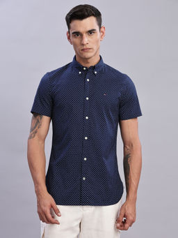 Tommy Hilfiger - Mens Navy Blue Print Shirt
