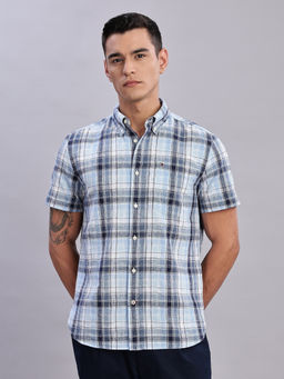 Tommy Hilfiger - Mens Blue Tartan Checked Shirt