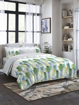 MYTRIDENT - Indulgence Faintly Pattern Cotton King Bedsheet & Pillow Covers-Altus (Set of 5)