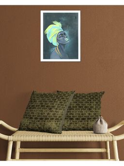 GRHAMOY - Cotton Cushion Cover Olive (16x16 inches) (Pack of 2)