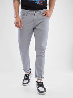 Spykar - Men Slim Fit Mid Waist Grey Jeans