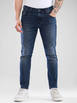 Spykar - Men Slim Fit Mid Waist Navy Blue Jeans