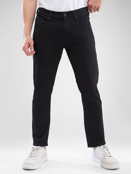 Spykar - Men Slim Fit Mid Waist Black Jeans