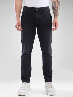 Spykar - Men Slim Fit Mid Waist Black Jeans