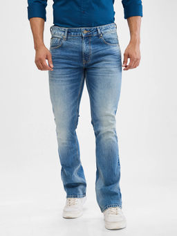 Spykar - Men Regular Fit Mid Waist Blue Jeans