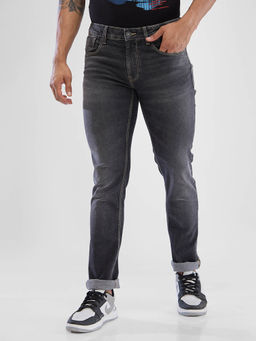 Spykar - Men Regular Fit Mid Waist Grey Jeans