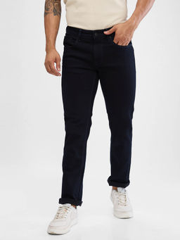 Spykar - Men Regular Fit Mid Waist Navy Blue Jeans