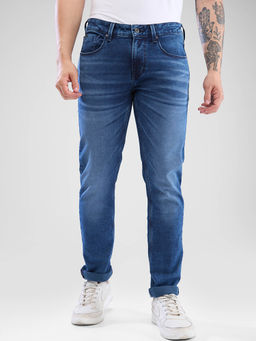 Spykar - Men Slim Fit Low Waist Blue Jeans